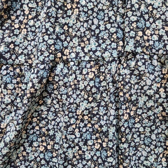 Wild Fable Blue Floral Smocked Tiered Mini Dress Size M Ditsy Boho Cottagecore - Picture 8 of 8